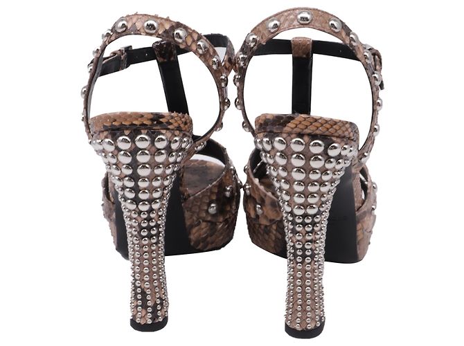 Michael Kors Rosanna Studded Platform Sandals in Brown Python Leather - view 5