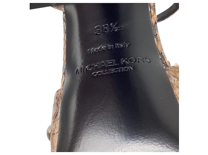 Michael Kors Rosanna Studded Platform Sandals in Brown Python Leather - view 7
