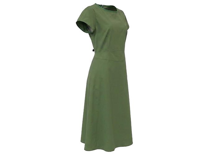 Vestido midi Magma Weekend Max Mara en algodón verde - vista 3