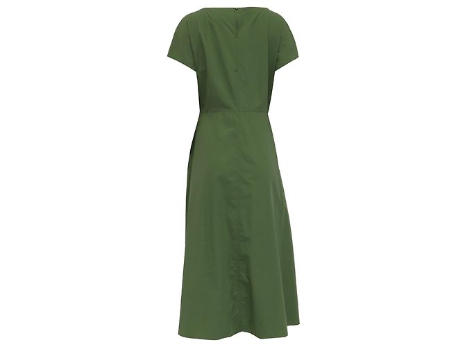 Vestido midi Magma Weekend Max Mara en algodón verde - vista 4