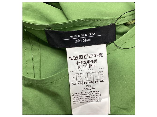 Vestido midi Magma Weekend Max Mara en algodón verde - vista 6