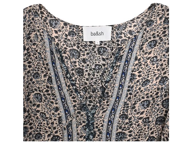 Ba&Sh Travis Mini-Kleid mit Blumenprint aus multicoloured Viskose Mehrfarben - Ansicht 4
