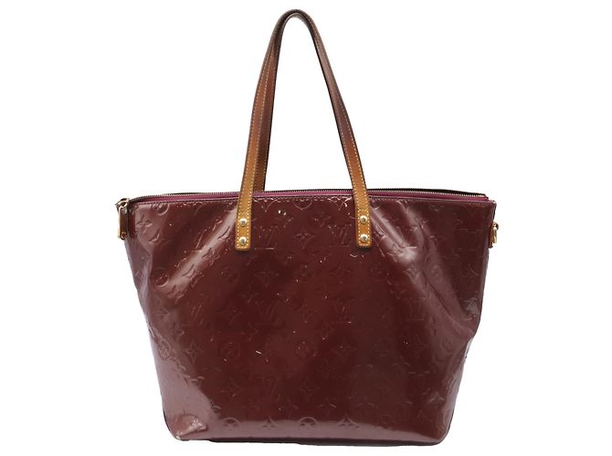 Bolso Tote Louis Vuitton Bellevue GM en piel charol burdeos - vista 4