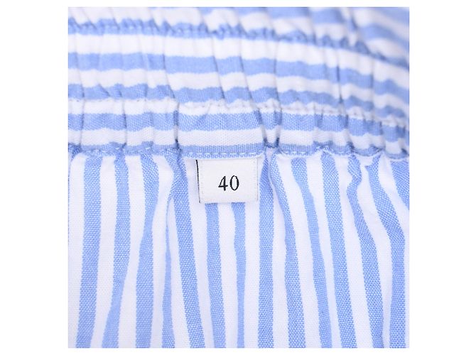 Pantalones cortos de rayas con apliques florales Sandro en algodón azul - vista 15