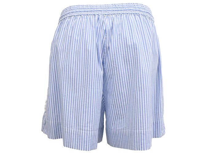 Pantalones cortos de rayas con apliques florales Sandro en algodón azul - vista 3