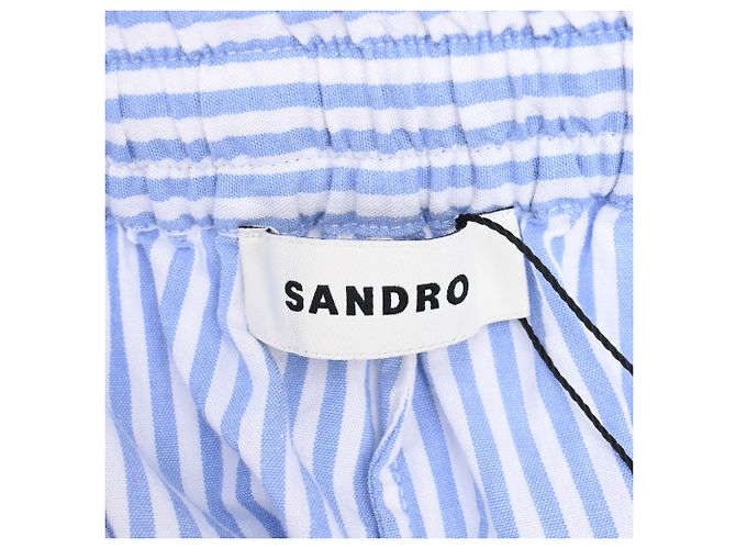 Pantalones cortos de rayas con apliques florales Sandro en algodón azul - vista 4