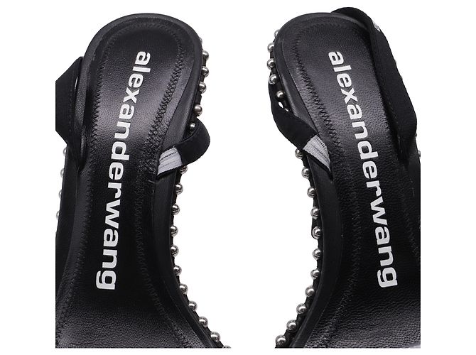 Sandali con tacco Nova Studded Slingback Alexander Wang in pelle nera Nero - vista 7
