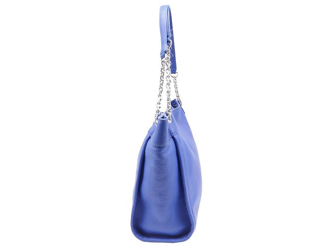 Borsa Tote Britten piccola con catena Tory Burch in pelle blu - vista 3
