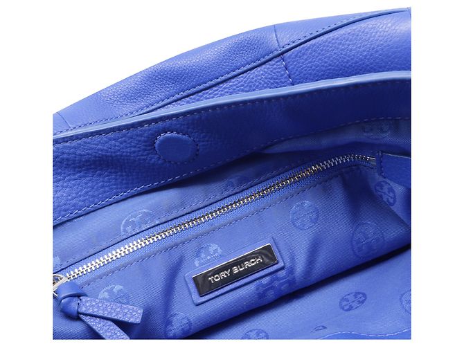 Borsa Tote Britten piccola con catena Tory Burch in pelle blu - vista 8