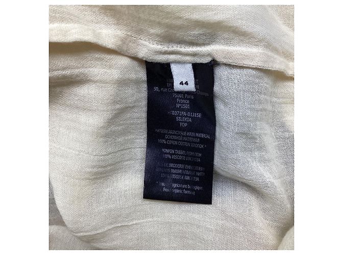 Blusa bordada Isabel Marant Etoile Silekia en algodón crema Blanco Crudo - vista 6
