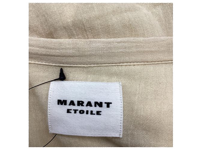 Blusa bordada Isabel Marant Etoile Silekia en algodón crema Blanco Crudo - vista 7