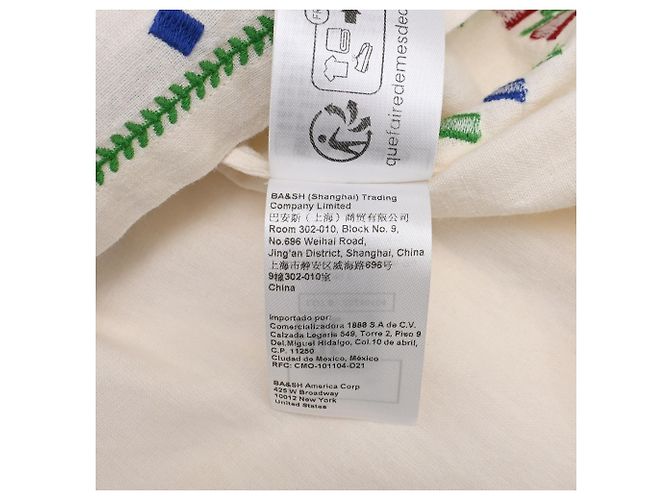 Blouse brodée Ba&Sh Kimber en coton blanc Écru - vue 11
