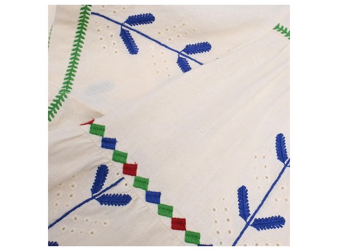 Blouse brodée Ba&Sh Kimber en coton blanc Écru - vue 12