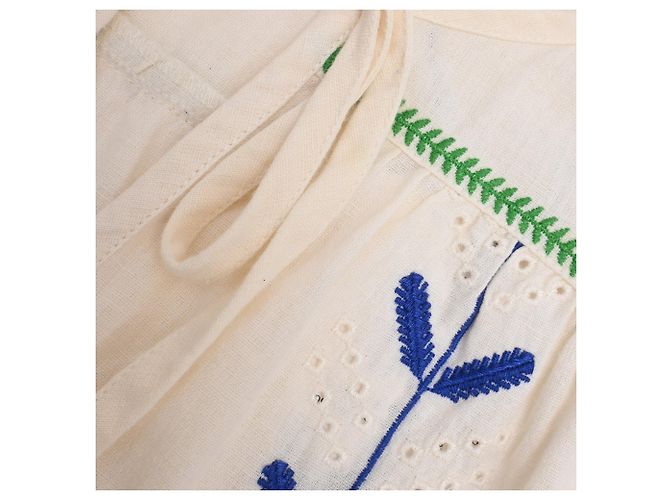 Blouse brodée Ba&Sh Kimber en coton blanc Écru - vue 14