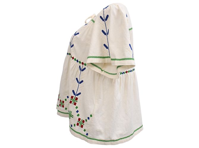 Blouse brodée Ba&Sh Kimber en coton blanc Écru - vue 2