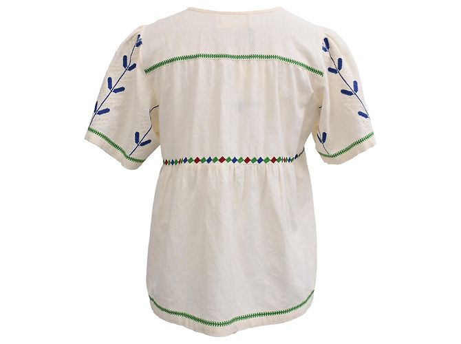Blouse brodée Ba&Sh Kimber en coton blanc Écru - vue 3