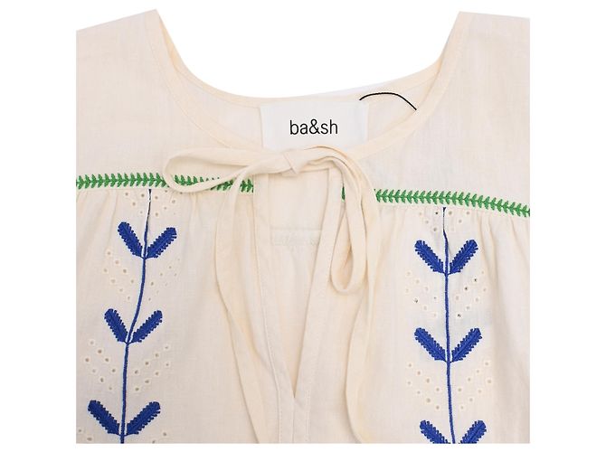 Blouse brodée Ba&Sh Kimber en coton blanc Écru - vue 5