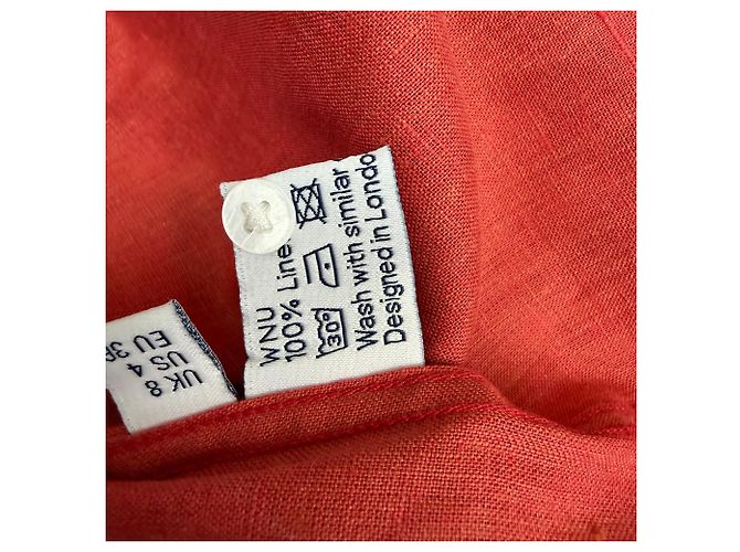 Autre Marque Camicia button-down WNU in lino rosso - vista 5