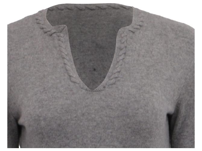 Tory Burch Sayre Pullover mit Taschen aus grauem Kaschmir - Ansicht 2