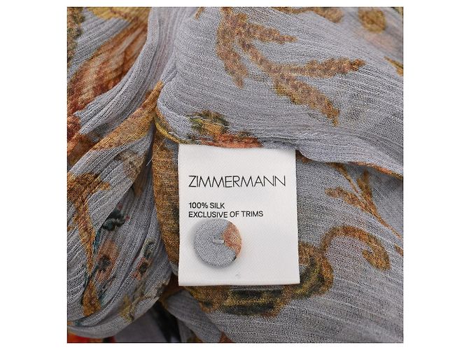 Mini abito con volant e stampa floreale Zimmermann in seta multicolore - vista 6