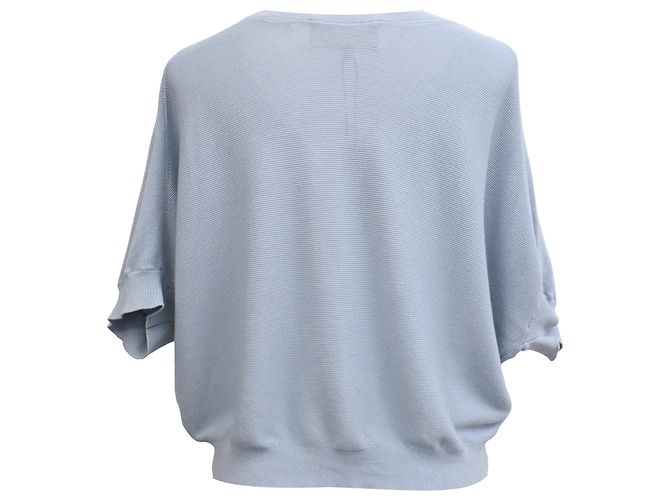 Ba&Sh Basem Kurzarm-Cardigan mit Knöpfen aus blauem Modal - Ansicht 3