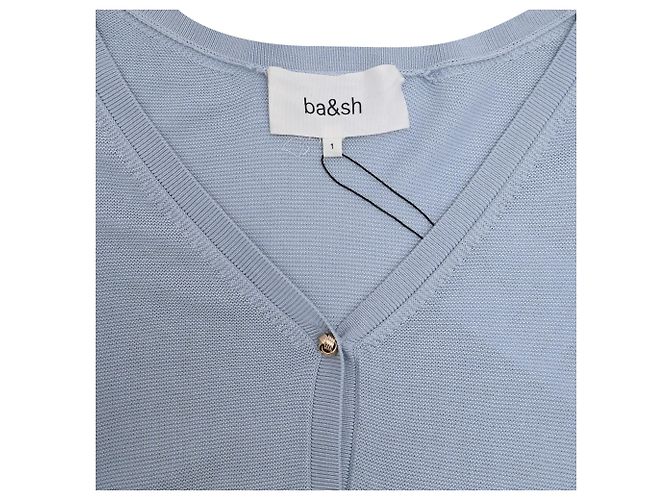 Ba&Sh Basem Kurzarm-Cardigan mit Knöpfen aus blauem Modal - Ansicht 5