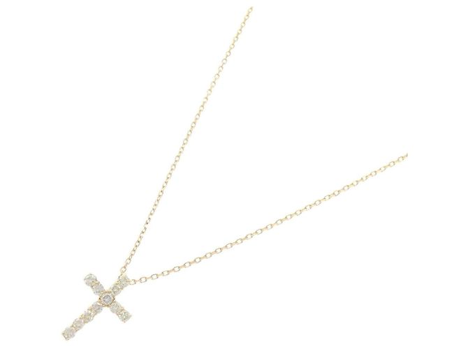 Autre Marque Collana a Croce con Diamanti Au750 D'oro - vista 2