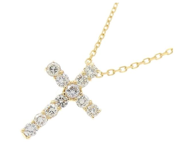 Autre Marque Collana a Croce con Diamanti Au750 D'oro - vista 3