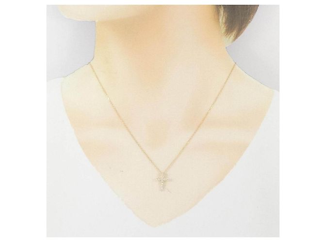 Autre Marque Collana a Croce con Diamanti Au750 D'oro - vista 6