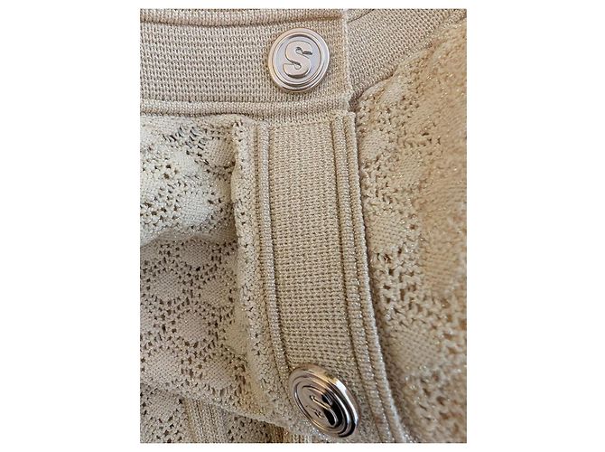 Sandro Beiges Strick-Maxikleid Golden - Ansicht 10