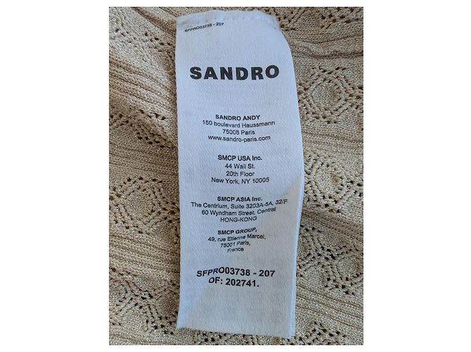Sandro Beiges Strick-Maxikleid Golden - Ansicht 12