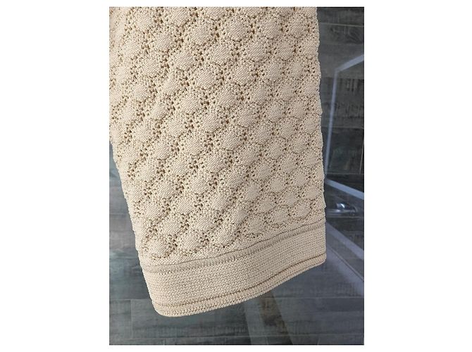 Sandro Beiges Strick-Maxikleid Golden - Ansicht 7