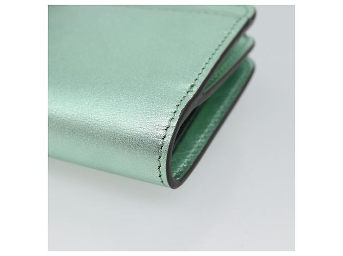 FENDI Compact Wallet Leather Green Silver 8M0490 - vista 15