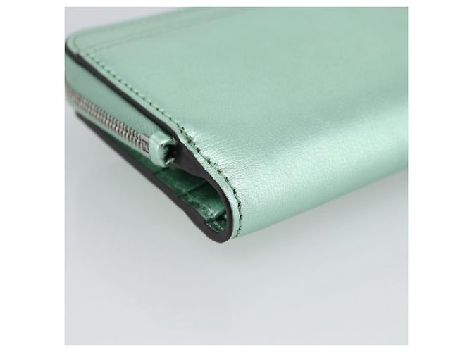 FENDI Compact Wallet Leather Green Silver 8M0490 - vista 16