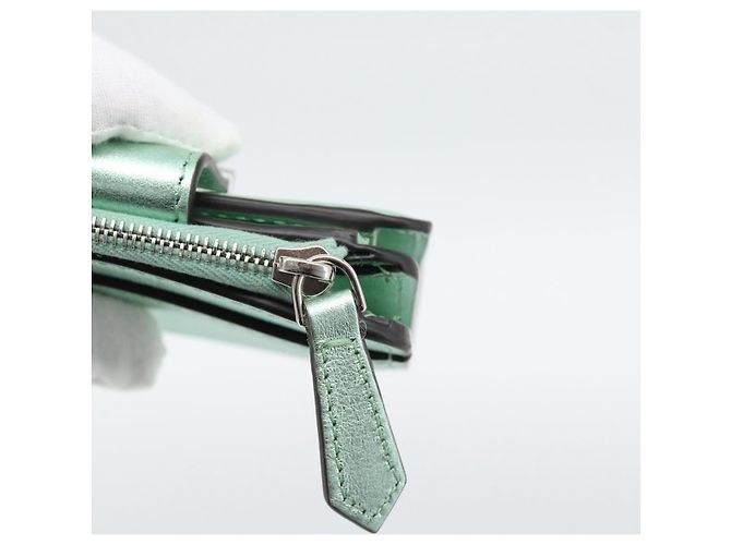 FENDI Compact Wallet Leather Green Silver 8M0490 - vista 17