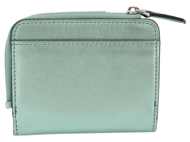 FENDI Compact Wallet Leather Green Silver 8M0490 - vista 2