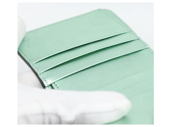 FENDI Compact Wallet Leather Green Silver 8M0490 - vista 20