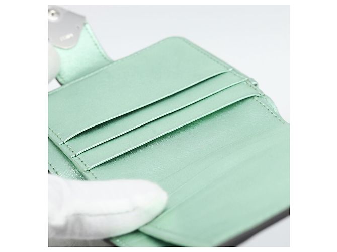 FENDI Compact Wallet Leather Green Silver 8M0490 - vista 22