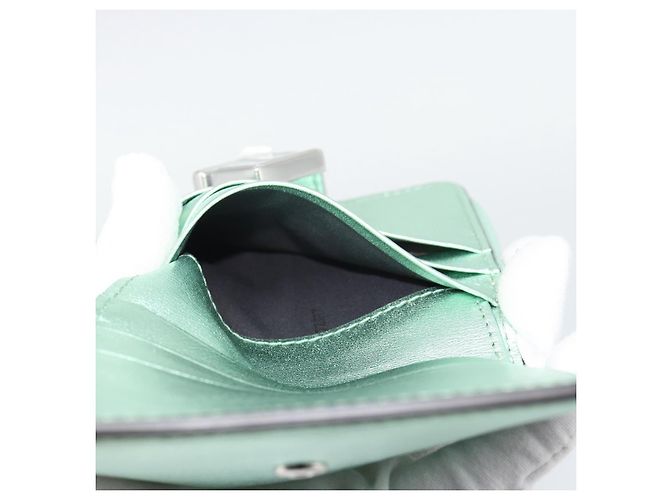 FENDI Compact Wallet Leather Green Silver 8M0490 - vista 23