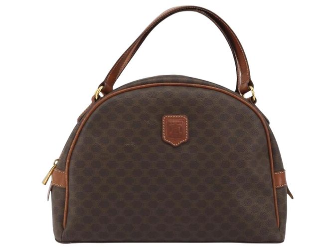 Céline CELINE Bolso de Mano Macadam PVC Cuero Marrón Dorado - vista 13