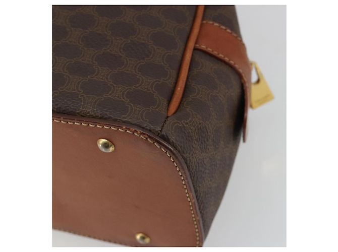 Céline CELINE Bolso de Mano Macadam PVC Cuero Marrón Dorado - vista 16