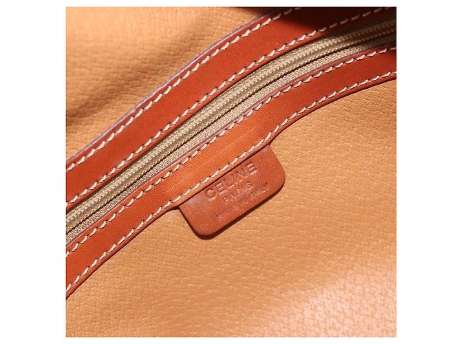 Céline CELINE Bolso de Mano Macadam PVC Cuero Marrón Dorado - vista 19