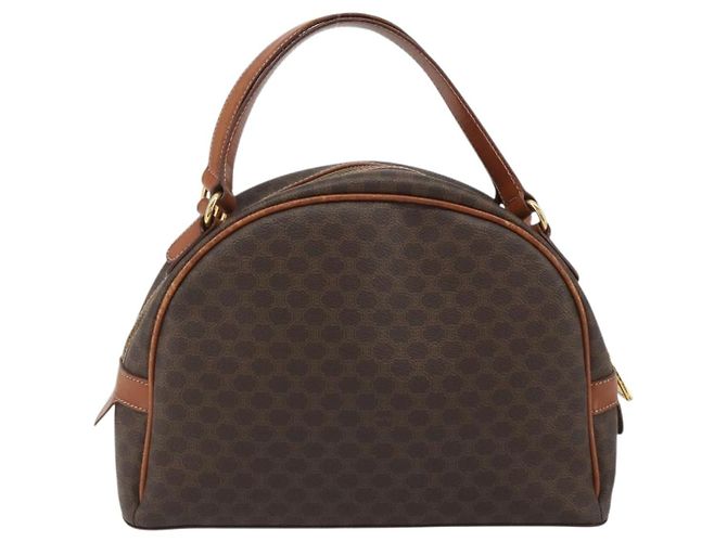 Céline CELINE Bolso de Mano Macadam PVC Cuero Marrón Dorado - vista 2