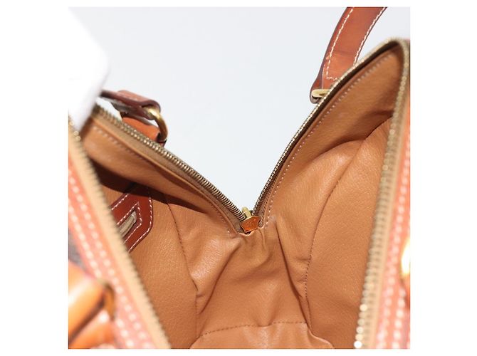 Céline CELINE Bolso de Mano Macadam PVC Cuero Marrón Dorado - vista 20