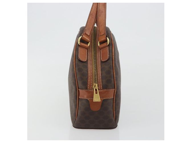 Céline CELINE Bolso de Mano Macadam PVC Cuero Marrón Dorado - vista 4