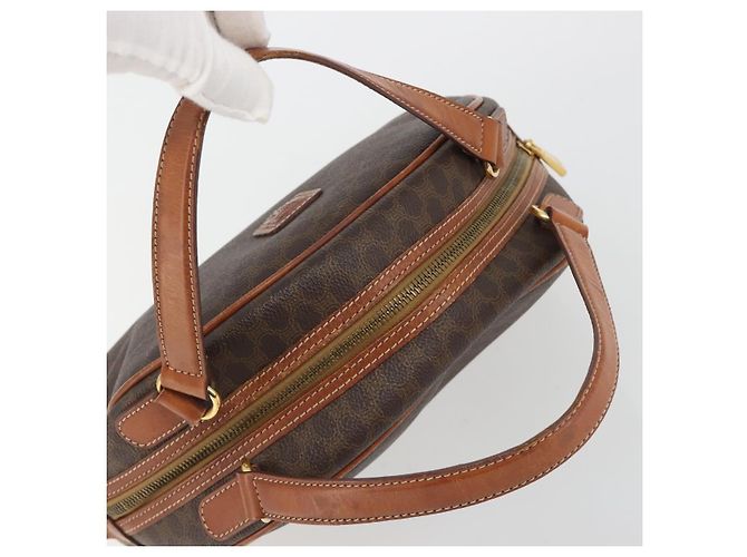 Céline CELINE Bolso de Mano Macadam PVC Cuero Marrón Dorado - vista 6