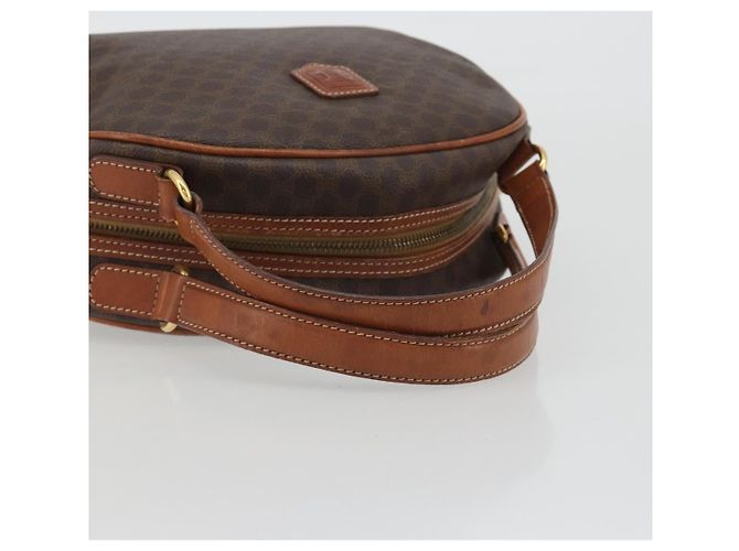 Céline CELINE Bolso de Mano Macadam PVC Cuero Marrón Dorado - vista 7