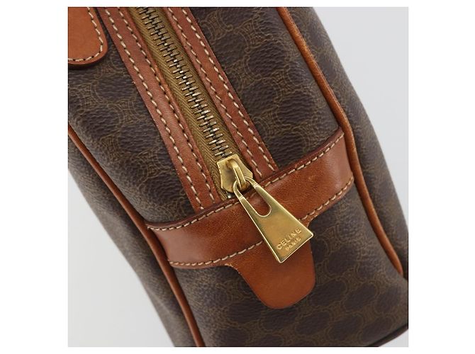 Céline CELINE Bolso de Mano Macadam PVC Cuero Marrón Dorado - vista 9