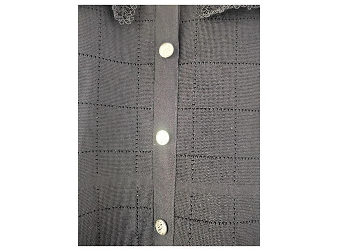 Sandro Precieuse Strickkleid lang Schwarz - Ansicht 3