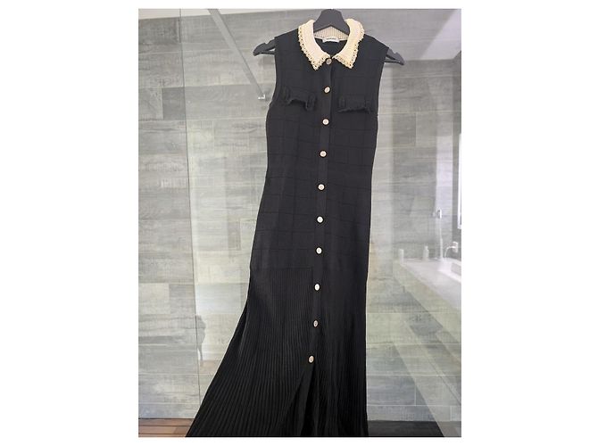 Sandro Precieuse Strickkleid lang Schwarz - Ansicht 4
